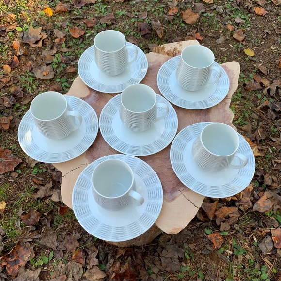 6 X Thomas design by Sigvard Bernadotte set of cups and saucers geometric design - Picture 4 of 14